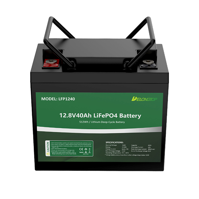 Bateria recarregável de fosfato de ferro de lítio Lifepo4 12V 40AH para localizador de peixes