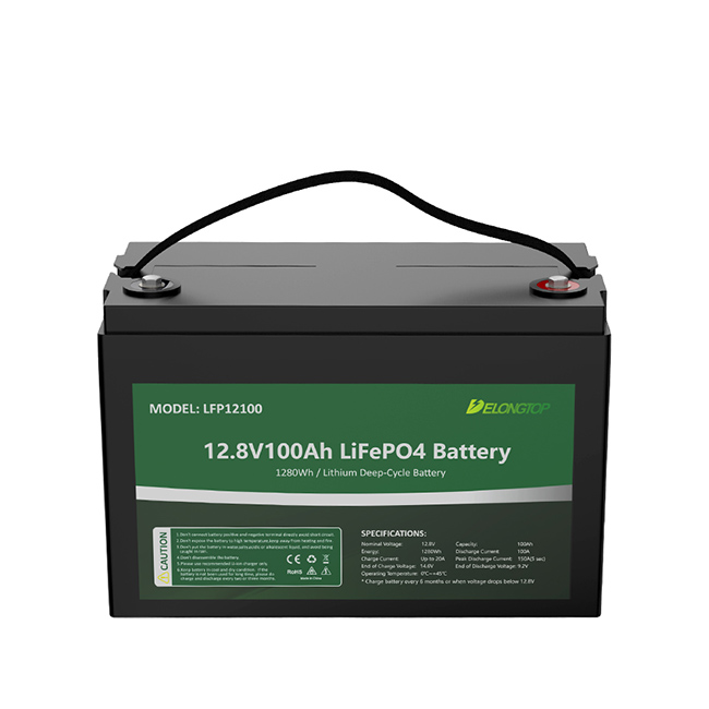 Bateria recarregável de fosfato de ferro de lítio Lifepo4 12V 100AH para localizador de peixes